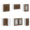 vidaXL Комплект кухненски шкафове 11 части "Lucca" от кафяв дъб, инженерно дърво