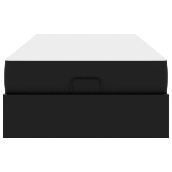 vidaXL Рамка за легло с матрак Черно 80 x 200 cm Изкуствена кожа