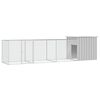 vidaXL Клетка за пилета сива 400x91x100 см поцинкована стомана