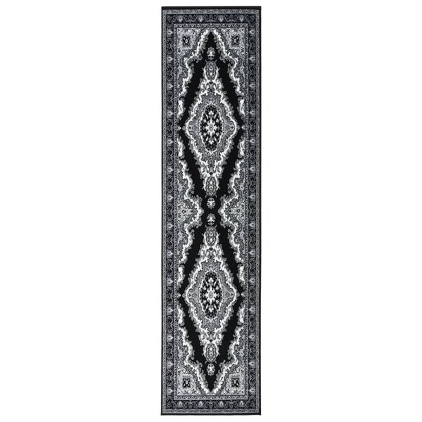 vidaXL Пътека, BCF, черна, 80x400 см