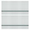 vidaXL Оградни стълбове 44 pcs Зелен 120 cm Стомана