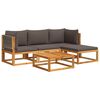 vidaXL Градински комплект от 5 дивана с възглавници, дърво, акация и въже