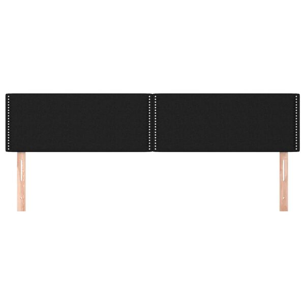 vidaXL Горни табли за легло, 2 бр, черни, 100x5x78/88 см, плат