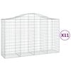 vidaXL Габионни кошници арка 11 бр 200x50x120/140см поцинковано желязо