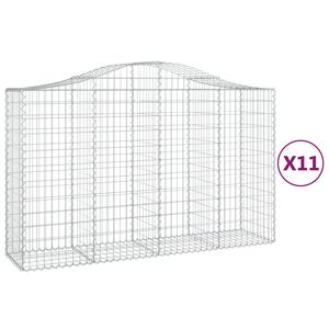 vidaXL Габионни кошници арка 11 бр 200x50x120/140см поцинковано желязо