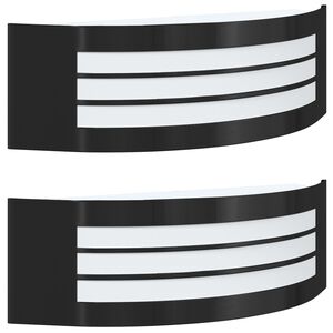 vidaXL Външни стенни лампи 2 pcs Черно 32 x 10 x 10 см