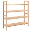 vidaXL Етажерка за обувки, орехово дърво масив, 69x26x81 cм