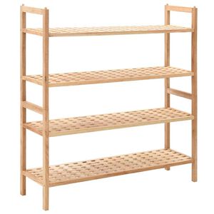 vidaXL Етажерка за обувки, орехово дърво масив, 69x26x81 cм
