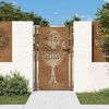vidaXL Градинска порта 100x200 см, кортенова стомана, дизайн с дърво