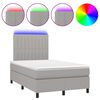vidaXL Боксспринг легло с матрак и LED, светлосиво, 120x200 см, плат