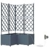 vidaXL Градинска саксия 3 pcs Светло сиво 80 x 80 x 142 см Пластмаса