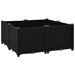 vidaXL Повдигната леха, 80x80x38 см, полипропилен