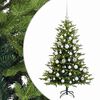vidaXL Изкуствена коледна елха с топки 150 см 150 LED светодиода