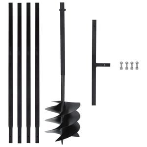 vidaXL Градински свредел с дръжка, 250 мм, с удължител 4 м, стомана