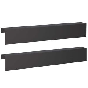 vidaXL Покриващ профил за градина 2 бр. 100 x 10 x 15 cm Стомана Черно