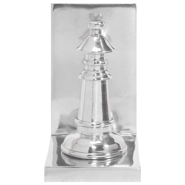 vidaXL Подпори за книги 2 pcs Сребрист 11 x 12 x 19,5 см Алуминий