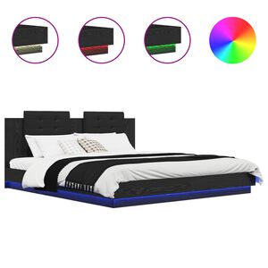 vidaXL Леглова рамка с табла Черния дъб 200 x 200 cm Инженерно дърво