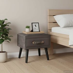 vidaXL Нощно шкафче, сиво, 40x35x40 см, кадифе