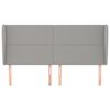 vidaXL Горна табла за легло с уши, светлосива, 203x23x118/128 см, плат
