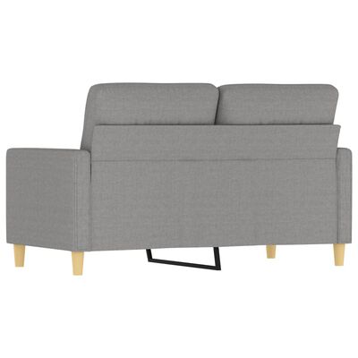 vidaXL 2-местен диван, светлосив, 120 см, плат