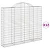 vidaXL Габионни кошници арка 12 бр 200x30x160/180см поцинковано желязо