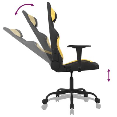 vidaXL Гейминг стол, черно и Жълт, плат