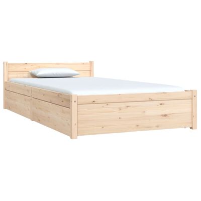 vidaXL Рамка за легло с чекмеджета, 90x190 см, Single