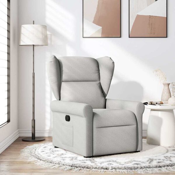 vidaXL Recliner Chair Cloud Grey Fabric