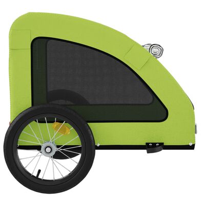 vidaXL Ремарке за колело за любимци зелен Оксфорд плат и желязо