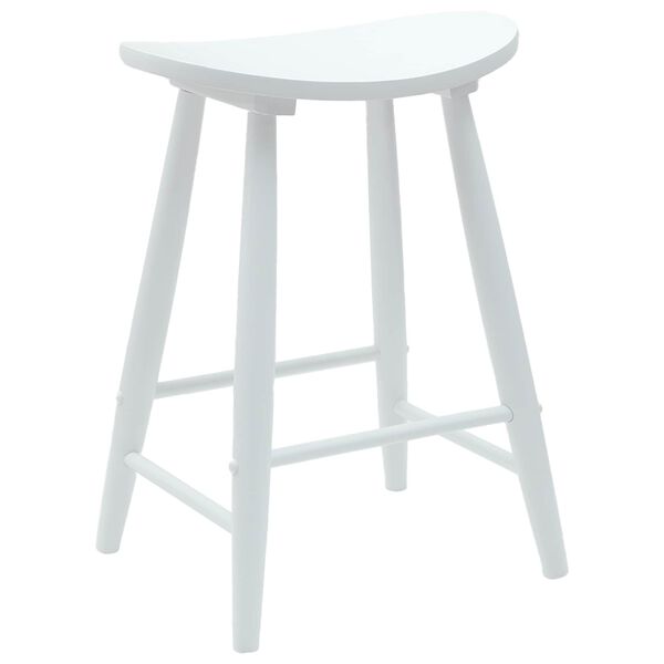 vidaXL Обедени столове 2 pcs Бяло 46 x 37 x 63 см Солидно гумено дърво