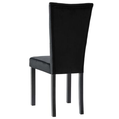 vidaXL Трапезни столове, 6 бр, черни, кадифе