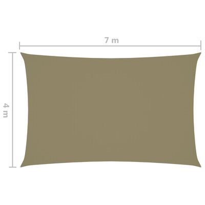 vidaXL Платно-сенник, Оксфорд текстил, правоъгълно, 4x7 м, бежово