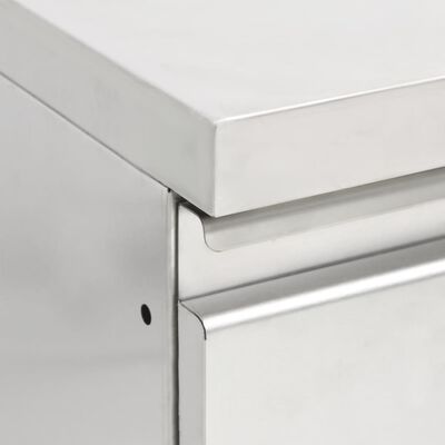 vidaXL Търговски кухненски шкаф с 3 чекмеджета, неръждаема стомана