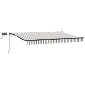 vidaXL Прибираща се тента Светлосив и бял 400 &times; 350 cm