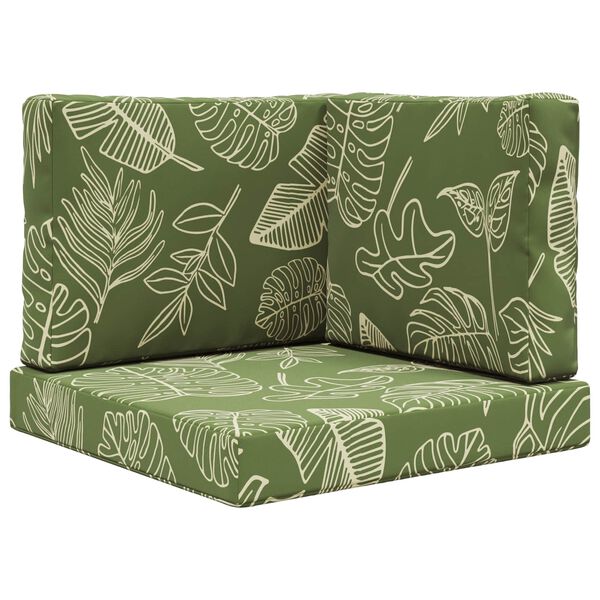 vidaXL Възглавница за диван на открито 3 pcs Дизайн с листа Полиестер
