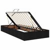 vidaXL Легло с място за съхранение и LED Черно 90 x 190 cm Полиестер