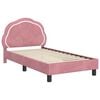 vidaXL Легло за деца с табла с таблото Розово 80 x 160 cm Кадифе