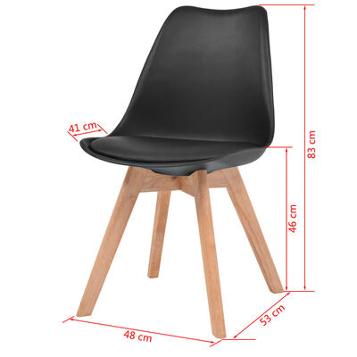 vidaXL Трапезни столове, 2 бр, черни, пластмаса