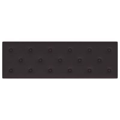 vidaXL Стенни панели, 12 бр, черни, 90x30 см, изкуствена кожа, 3,24 м²