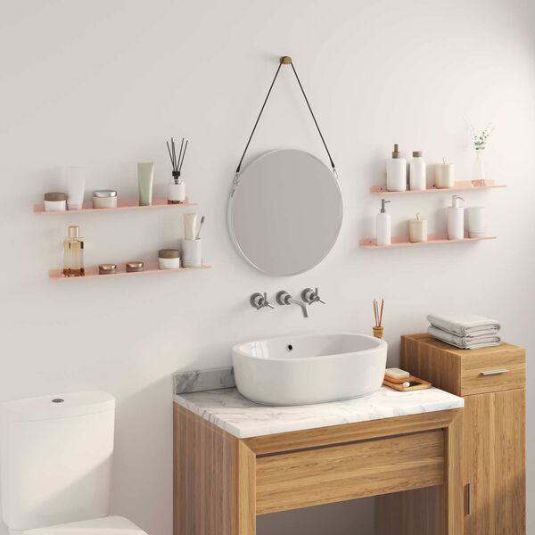 vidaXL Плаващ рафт 4 pcs Розово 60 x 9 x 2,5 см Стомана