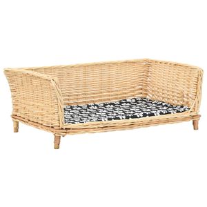 vidaXL Кошница за кучета, 90x54x35 см, естествена върба