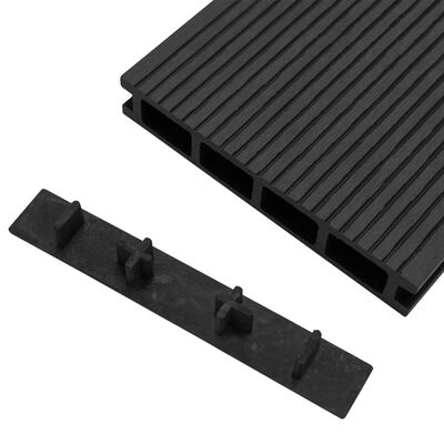 vidaXL Крайни капачки за декинг 10 бр черни пластмаса