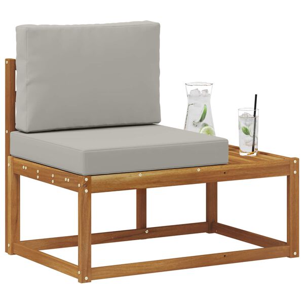 vidaXL Външен край на диван с възглавница Естествен 91 x 63 x 73 см