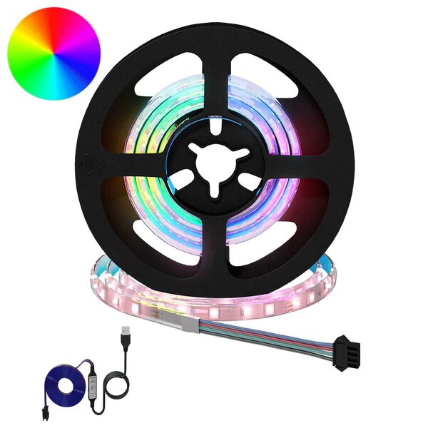 vidaXL LED лента 4 pcs Черен и прозрачен 55 x 0,8 x 0,3 см