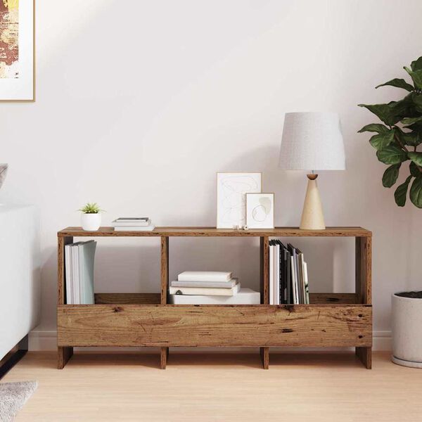 vidaXL Етажерка за списания Старо дърво 102 x 30 x 45 см