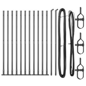 vidaXL Оградни стълбове 13 pcs Сив Ø32mm 130 см Поцинкована стомана