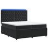 vidaXL LED легло с матрак с LED ленти Черно 200 x 200 cm Кадифе