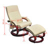 vidaXL Масажен стол с табуретка, кремав, изкуствена кожа