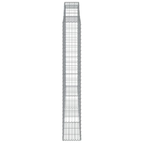vidaXL Дъговидна габионна кошница 300x30x200/220 см поцинковано желязо
