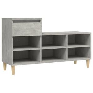vidaXL Шкаф за обувки, бетонно сив, 102x36x60 см, инженерно дърво